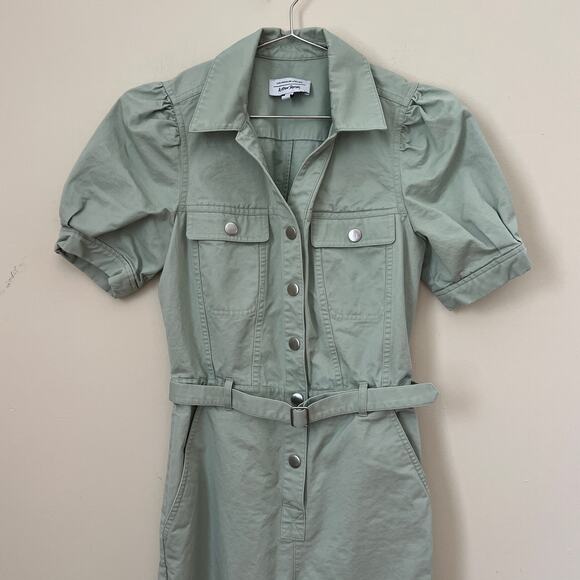 & OTHER STORIES Organic Cotton Twill Jumpsuit Seafoam Green / Light Mint Size 2 - Picture 6 of 16